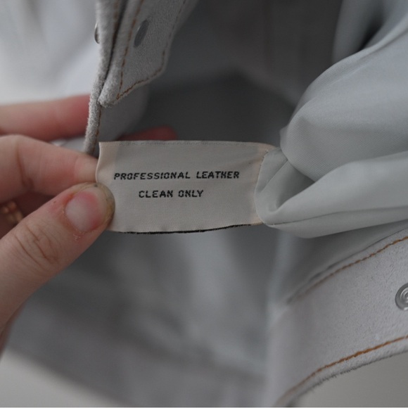 Vintage NWT Braefair Women's Sm Genuine Leather Set - Skirt & Vest White Suede - Picture 12 of 16